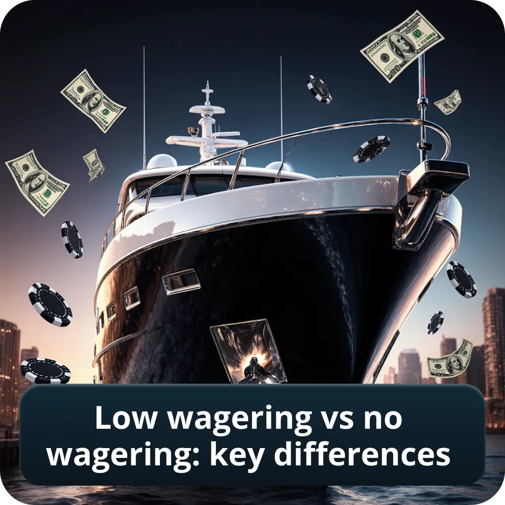Low wagering casino bonus vs no wagering key differences